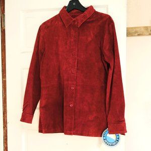 Jessica Holbrook Burgandy Washable Suede Jacket size Medium